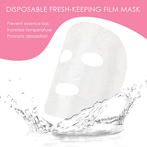 Maitys 200 Pcs Disposable Plastic Face Masks Clear Facial Wraps for DIY Skincare