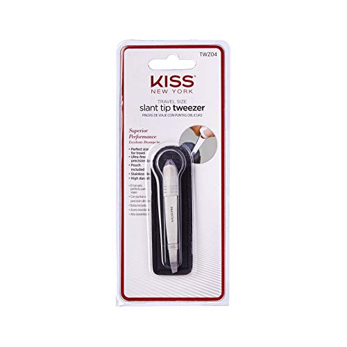 Kiss New York Travel Size Slant Tip Tweezer with Pouch