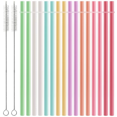 Bubrike 10.5" Reusable Replacement Straws for 30oz Tumblers - 16-Pack