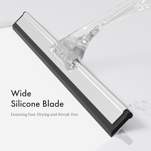 AmazerBath 10-Inch Shower Squeegee with Ergonomic Acrylic Handle