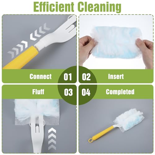 Heclia Disposable Duster Refills - Heavy Duty, 10 Pack for Multi-Surface Cleaning