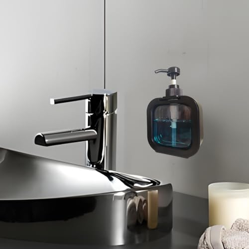 Black Wall-Mounted Soap Dispenser - 10oz Hand Soap & Shampoo Pump