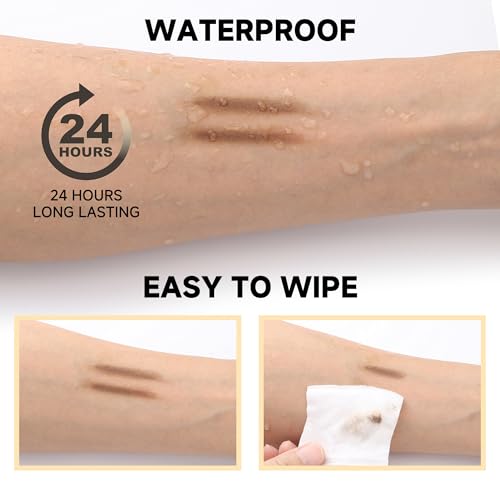 CCbeauty 3-Pack Waterproof Dual-Ended Eyebrow Pencil - Dark Brown