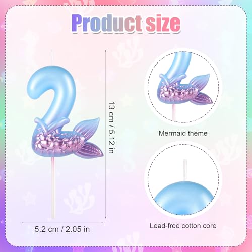 Blue Mermaid Number Birthday Candle - Cake Topper for Celebrations