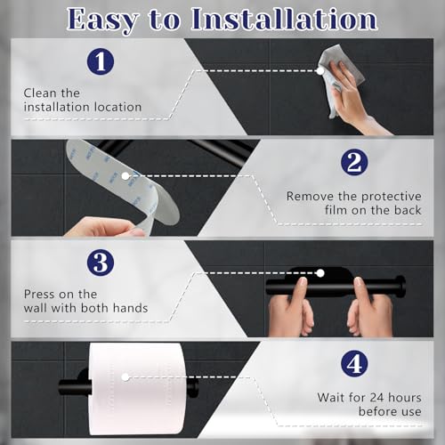 Toilet Paper Holder, Self Adhesive Holder Wall Mount