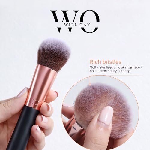 WILL OAK 16-Piece Professional Makeup Brush Set with Soft Synthetic Bristles