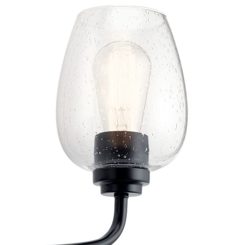 KICHLER Valserrano 10 inch Wall Sconce 1 Light with Clear Seeded Glass in Brushed Nickel