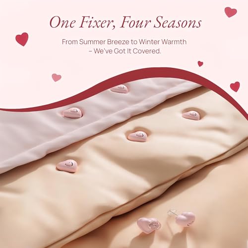 Mini Heart Duvet Clips - 8 Pack Comforter Fasteners for Bedding