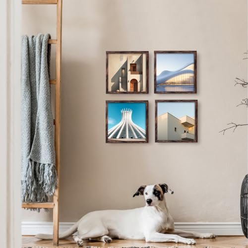12x12 Picture Frame in Brown - Rustic Engineered Wood for Diamond Art