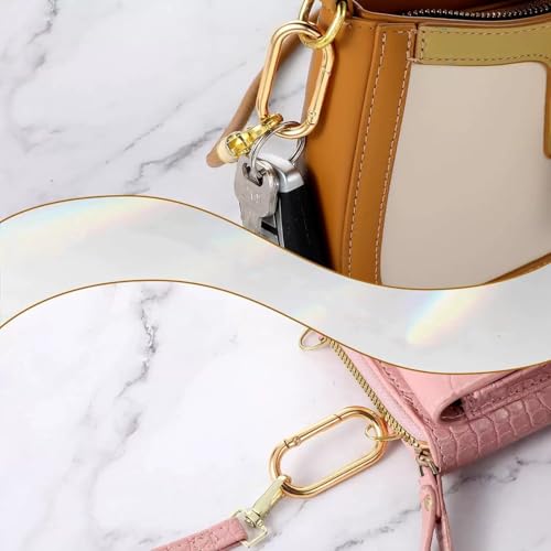 12 Pieces Carabiner Clip Set for Keychain Bag Handbag Crafts, 1.5 and 1.0 Inch, Purse Clip, Gold Plated