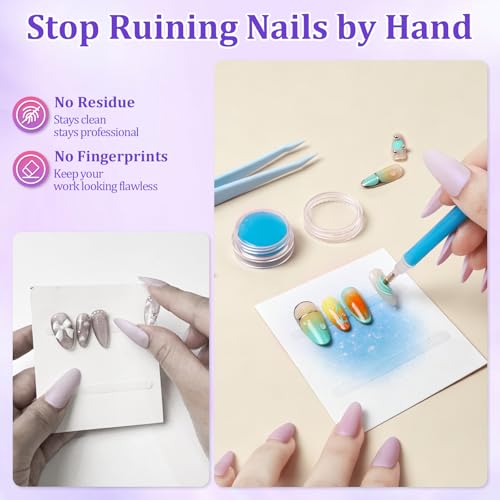 Raisetip Laser Bag-Starry Card 100 Pcs Press On Nail Packaging Bags with Anti-Fingerprint Dotting Pen