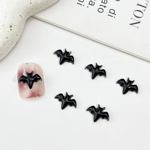 200Pcs Halloween Bat Nail Art Charms 3D Resin Flatback Gems