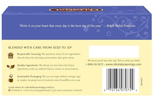 Celestial Seasonings True Blueberry Herbal Tea, Caffeine-Free (2 Pack, 40 Bags)