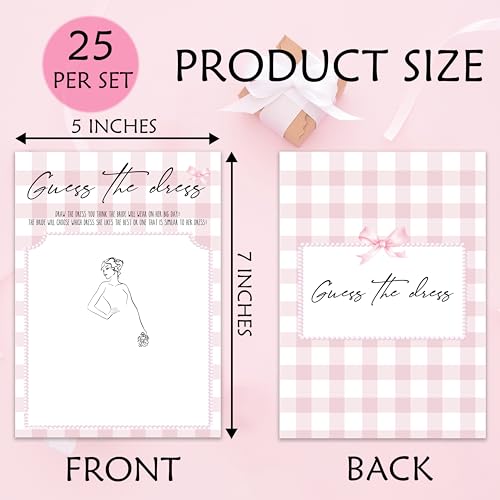 Blush Pink Bow Bridal Shower Game Cards - Find The Dress 25 Pack