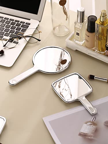 MIRRORNOVA Small Handheld Makeup Mirror with Handle and Water Ripple Design
