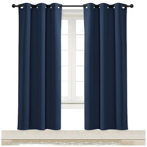 NICETOWN Navy Blackout Curtain Panel, 34x72 inches, Thermal Insulated