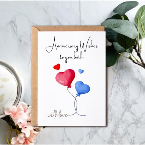 Love Hearts Anniversary Card for Couples - 5x7 Premium Quality