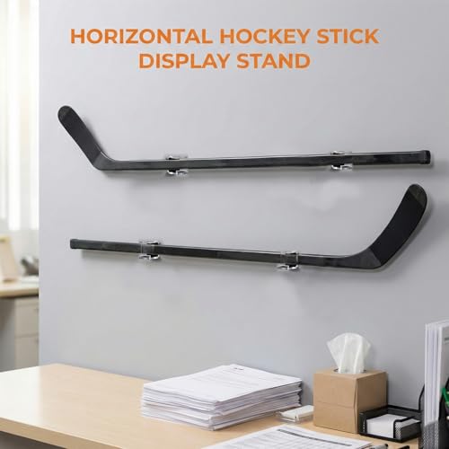 Psiriol 2-Piece Acrylic Hockey Stick Wall Mount Display Rack