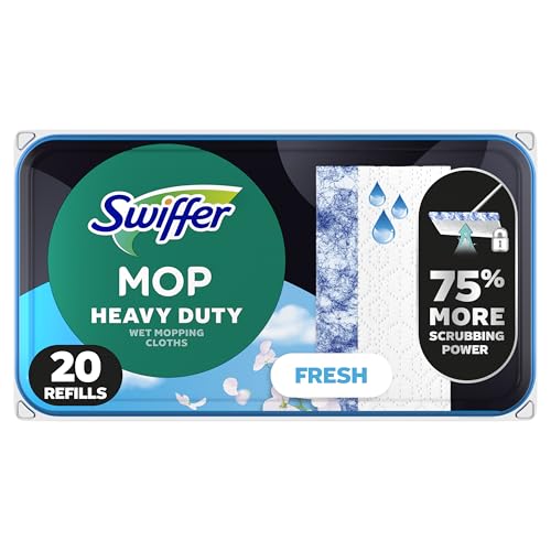 Swiffer Heavy Duty Wet Mopping Cloth Refills, Fresh Scent, 20 Count