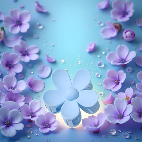 Blue Matte Flower Hair Claw Clip Non-Slip Hair Accessory for Women