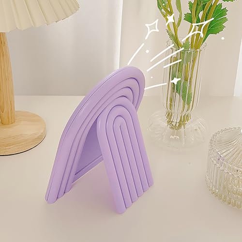 Small Arch Desk Makeup Mirror - Cute Aesthetic Vanity Mirror, Purple