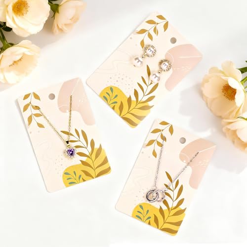 Joycraft 100Pcs Brown Earring and Necklace Display Cards 2.3x3.5in