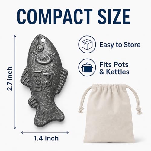 Iron Fish Cooking Tool - 2-Pack Reusable Iron Supplement