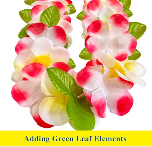 FreshDear Hawaiian Leis Set - 12 Necklaces, 4 Headbands, 8 Wristbands for Luau & Summer Parties