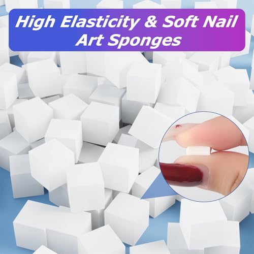 GASRONS Soft Nail Sponges 150PCS with Grabbing Pen and Brush for Ombre