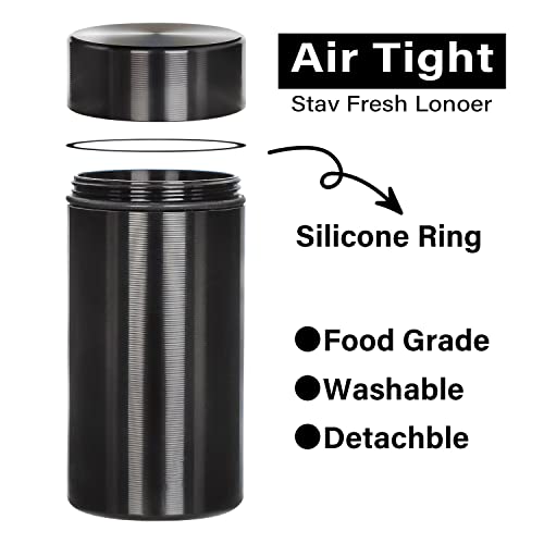 Honeypuff Smell Proof Stash Jar - 42ml Airtight Aluminum Container, Silver