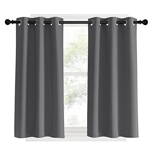NICETOWN Grey Blackout Curtains Set of 2, 34x40 Thermal Insulated