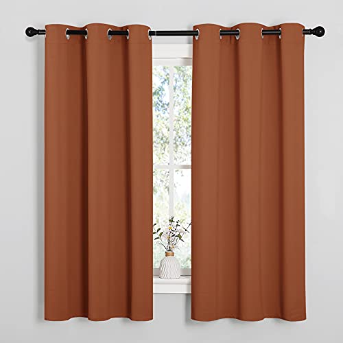 NICETOWN Burnt Orange Blackout Curtains - 42" x 63" Thermal Insulated Drapes
