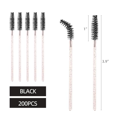 Tbestmax 200Pcs Disposable Mascara Wands & Eyelash Brushes