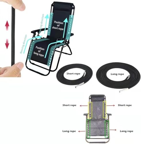 Zero Gravity Chair Replacement Cord Kit - 4-Piece Universal Bungee Set