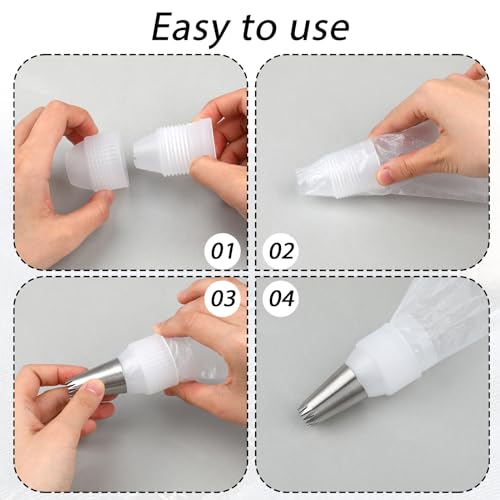 6 Pack Piping Bag Couplers - Reusable Plastic Cake Decorating Set