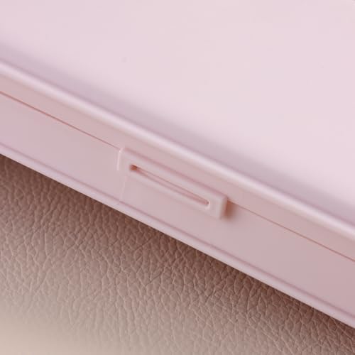 Nail Art Tool Organizer Box - Portable Pink Plastic Storage Case (8x3.5in)