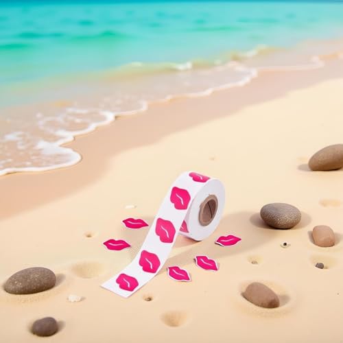 Pink Lip Print Tanning Stickers 500pcs Self-Adhesive Sun Tan Body Decals