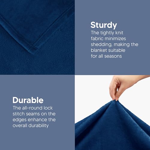 Utopia Bedding Fleece Bed Blanket, California King Size, Navy, 102x96 Inch