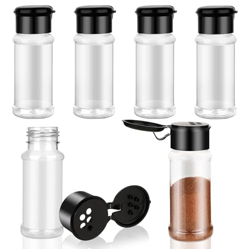 6 Pack 3 Oz Clear Spice Jars with Shaker Lids for Kitchen