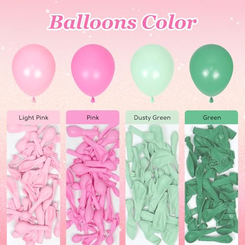 Pink and Green Balloon Arch Kit - 31pcs for Birthday & Baby Showers