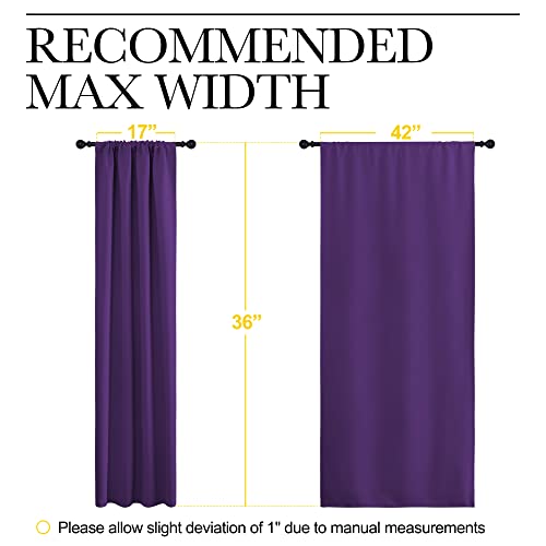 NICETOWN Royal Purple Blackout Curtains, 42"x36" (Set of 2) for RV & Bedroom