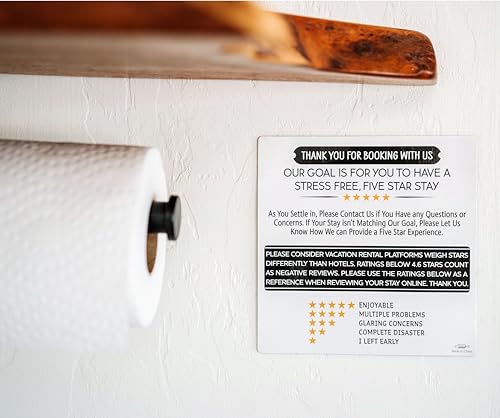 White Airbnb Review Fridge Magnet - 5.5 x 5.5 Inches with Stickers, Hosts & Guests