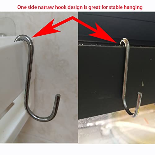 LU2000 Heavy Duty Stainless Steel S-Hooks - 2.4 Inch Pot Rack Hangers (10 Pack)
