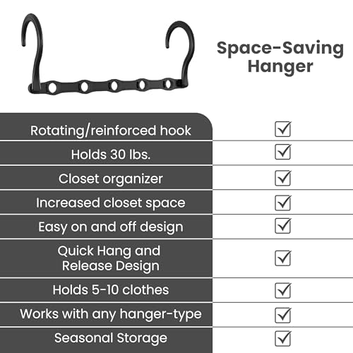 Utopia Home Space Saving Hangers – 10 Pack Collapsible Black Closet Organizers