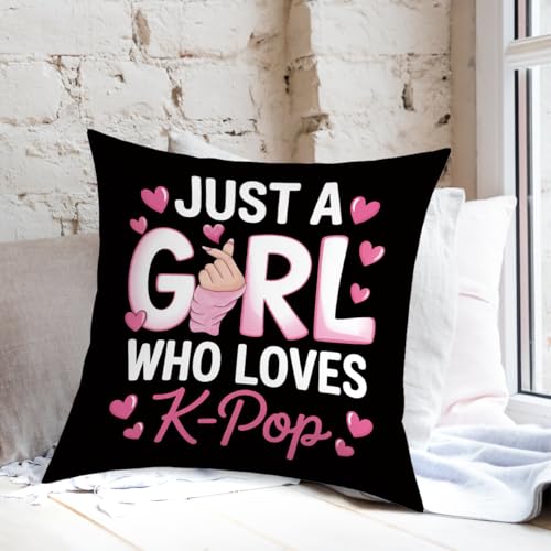 Banime Anime Throw Pillow Cover 18x18, Soft Flannel K-pop Room Decor