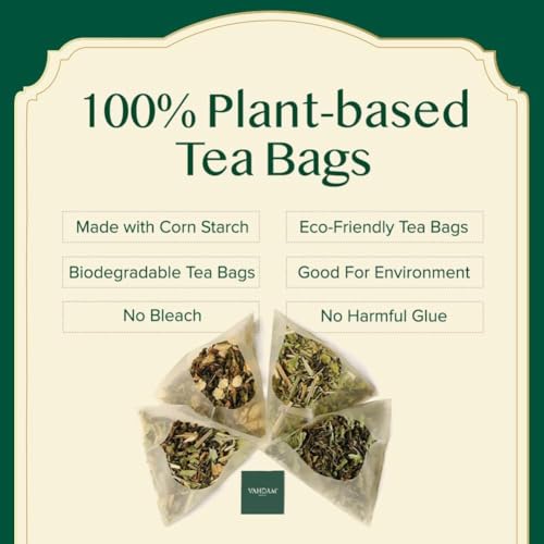 VAHDAM Tea Sampler Gift Set, 40 Assorted Pyramid Tea Bags (20 Flavors)
