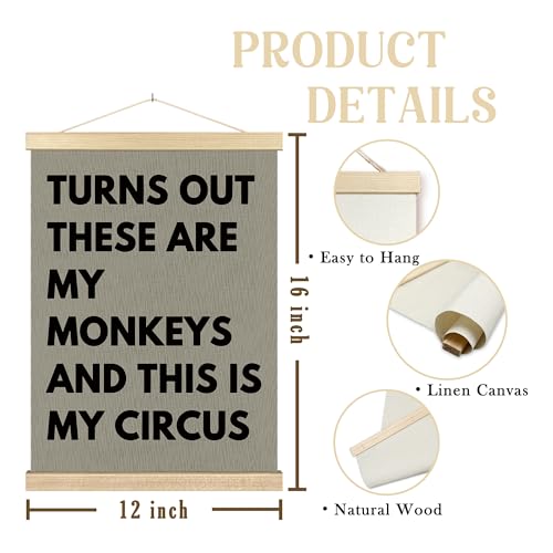 Funny Wall Art Poster with Wood Frame - 12x16 Inches Decor