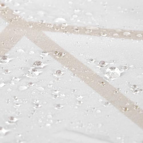 Amazon Basics Water-Repellent Shower Curtain - 72"x72", Natural Herringbone