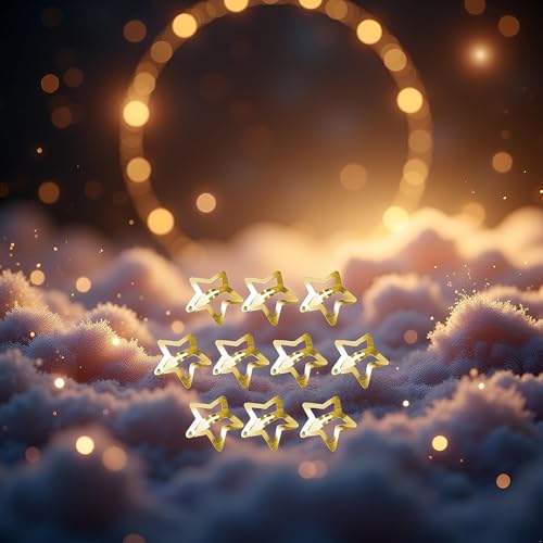 10 Pcs Gold Star Hair Clips Metal Snap Barrettes Hair Accessories