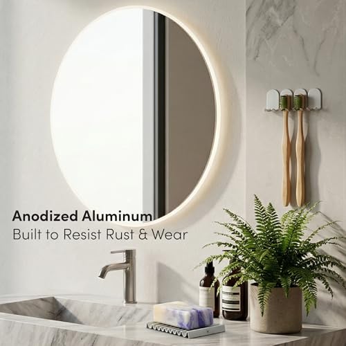 Wall Mounted Toothbrush Holder Set of 4 - Anodized Aluminum Clips